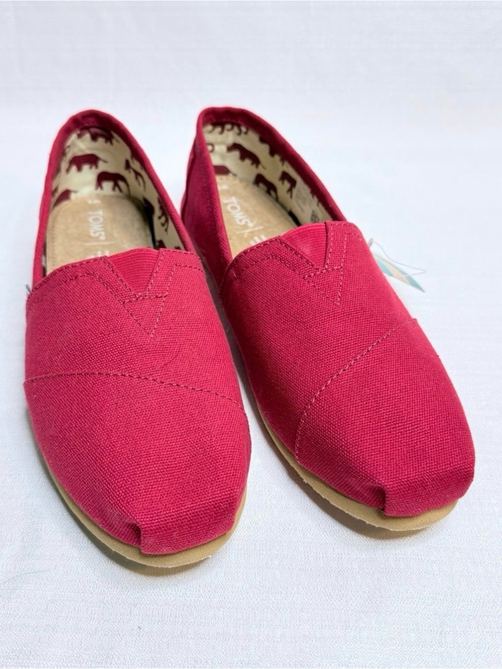 TOMS Alpargata Paper Source Red Slip-On Shoe Women’s Sz:9 NWT - Picture 1 of 9